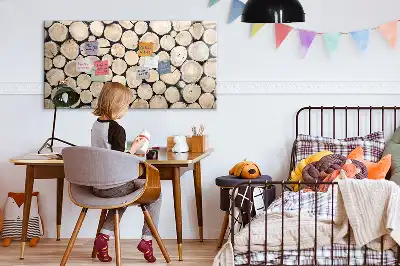 Magnetic marker board sawn tree trunk design