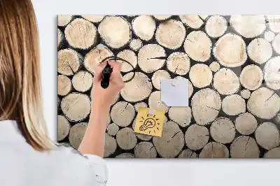 Magnetic marker board sawn tree trunk design