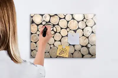 Magnetic marker board sawn tree trunk design