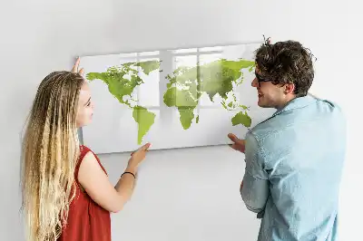 Watercolor world map magnetic marker board