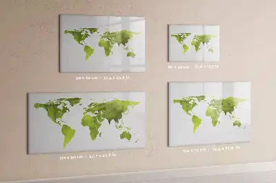 Watercolor world map magnetic marker board