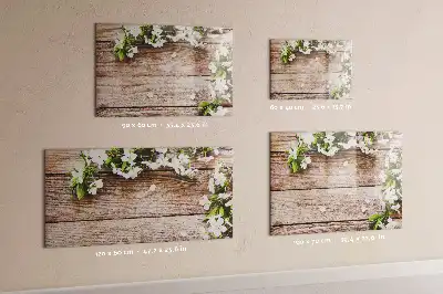 Magnetic marker board featuring a flowers on wood print