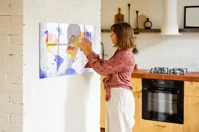 Magnetic marker board watercolor world map design