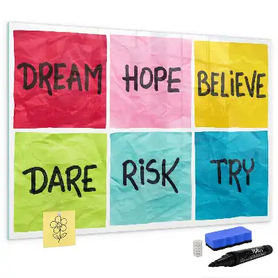 Magnetic glass dry erase board motivational memo board