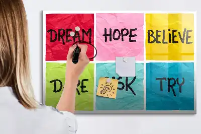 Magnetic glass dry erase board motivational memo board
