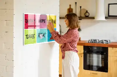 Magnetic glass dry erase board motivational memo board