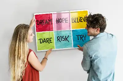 Magnetic glass dry erase board motivational memo board