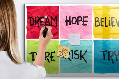 Magnetic glass dry erase board motivational memo board