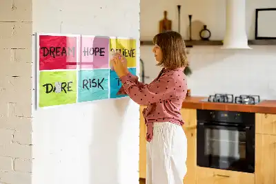 Magnetic glass dry erase board motivational memo board