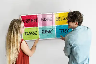 Magnetic glass dry erase board motivational memo board