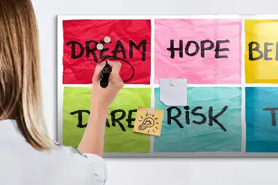 Magnetic glass dry erase board motivational memo board