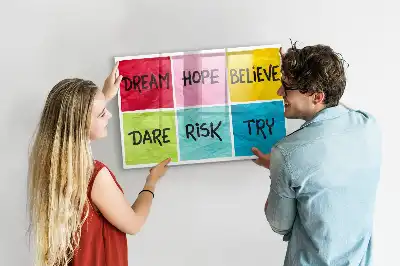 Magnetic glass dry erase board motivational memo board