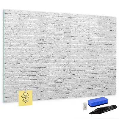 Magnetic glass dry erase board brick wall design