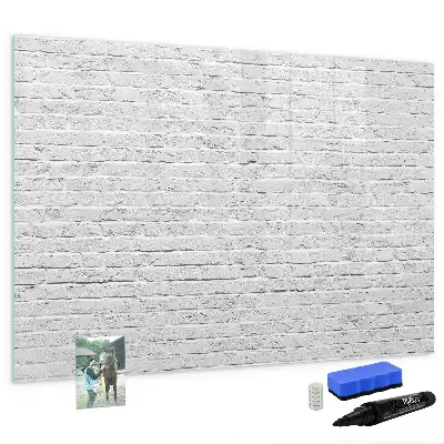 Magnetic glass dry erase board brick wall design