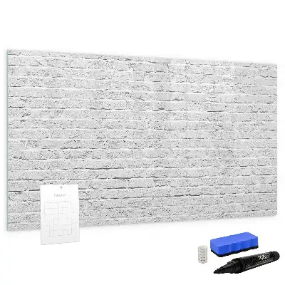 Magnetic glass dry erase board brick wall design