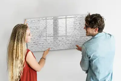 Magnetic glass dry erase board brick wall design
