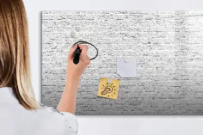 Magnetic glass dry erase board brick wall design