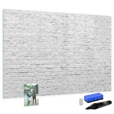 Magnetic glass dry erase board brick wall design