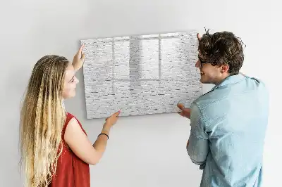 Magnetic glass dry erase board brick wall design
