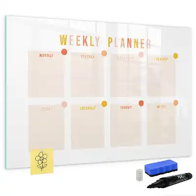 Magnetic weekly planner marker board weekly organizer board