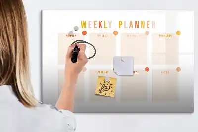 Magnetic weekly planner marker board weekly organizer board