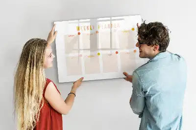 Magnetic weekly planner marker board weekly organizer board