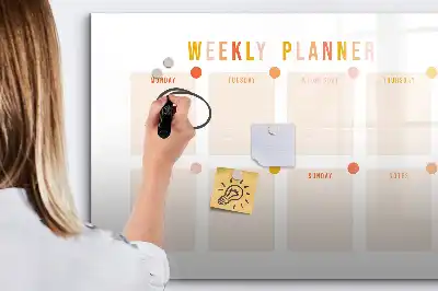 Magnetic weekly planner marker board weekly organizer board