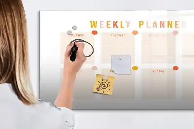 Magnetic weekly planner marker board weekly organizer board