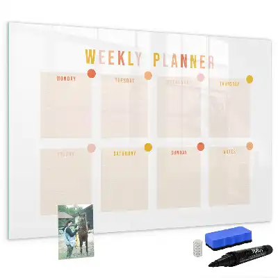 Magnetic weekly planner marker board weekly organizer board