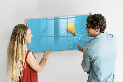 Magnetic glass dry erase board light bulb design