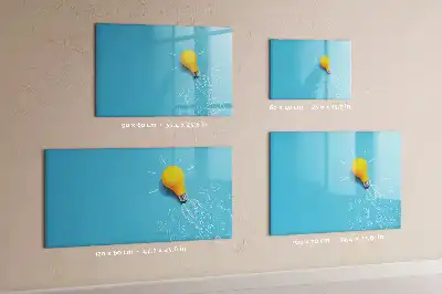 Magnetic glass dry erase board light bulb design