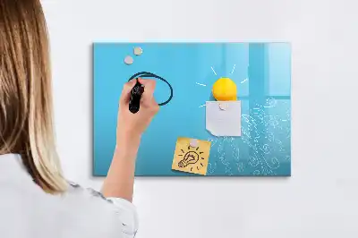 Magnetic glass dry erase board light bulb design