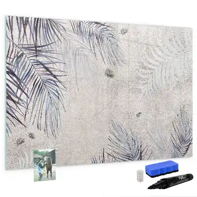 Magnetic glass dry erase board palm leaf design