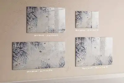Magnetic glass dry erase board palm leaf design