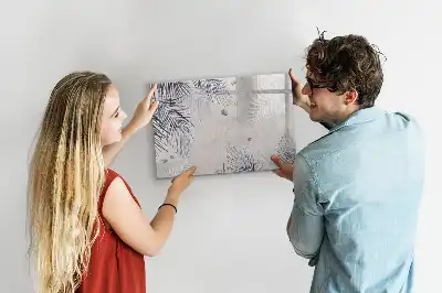 Magnetic glass dry erase board palm leaf design