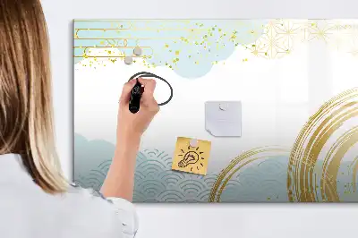 Magnetic marker board with decorative pattern