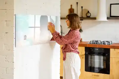 Magnetic glass dry erase board watercolor marble design