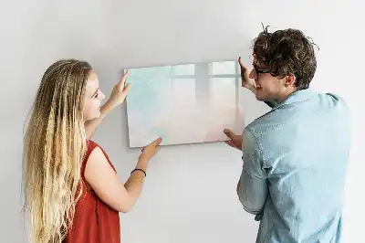 Magnetic glass dry erase board watercolor marble design