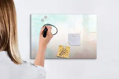 Magnetic glass dry erase board watercolor marble design