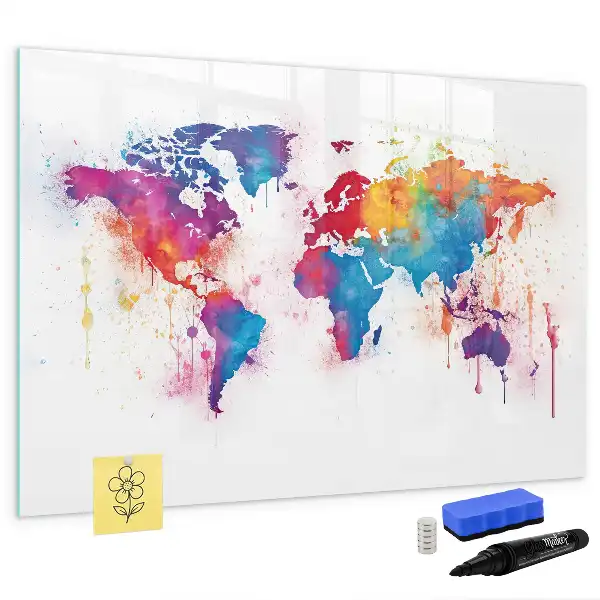 Magnetic world map marker board world map design