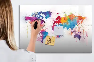 Magnetic world map marker board world map design