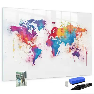Magnetic world map marker board world map design