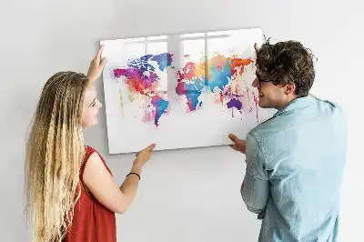 Magnetic world map marker board world map design