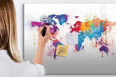 Magnetic world map marker board world map design