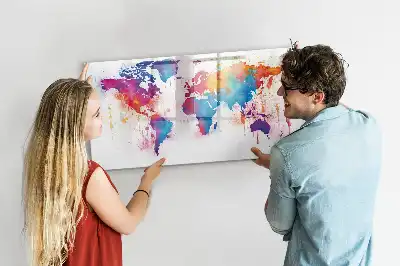 Magnetic world map marker board world map design