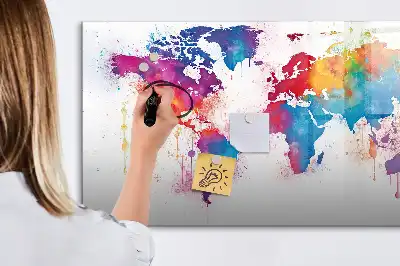 Magnetic world map marker board world map design