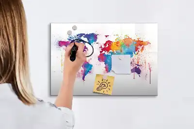 Magnetic world map marker board world map design