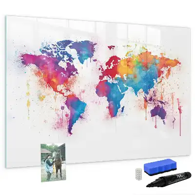 Magnetic world map marker board world map design