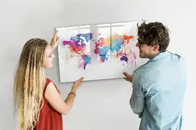 Magnetic world map marker board world map design
