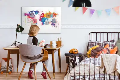 Magnetic world map marker board world map design